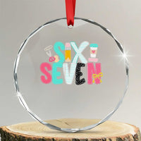 Funny Teacher Six Seven Crystal Glass Ornament 6 7 Meme - Wonder Print Shop