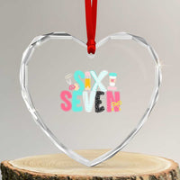 Funny Teacher Six Seven Heart Crystal Glass Ornament 6 7 Meme - Wonder Print Shop