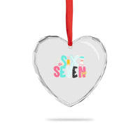 Funny Teacher Six Seven Heart Crystal Glass Ornament 6 7 Meme - Wonder Print Shop
