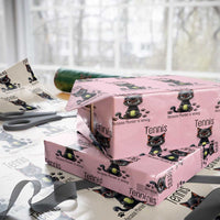 Funny Tennis Cat Gift Wrapping Paper Roll Because Murder Is Wrong - Wonder Print Shop