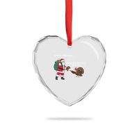 Funny Thanksgiving Christmas Heart Crystal Glass Ornament Wait Your Turn Fat Boy Santa Turkey Thanksmas - Wonder Print Shop