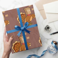 Funny Thanksgiving Christmas Triple Ho Santa Turkey Wrapping Paper Roll - Wonder Print Shop