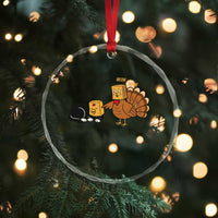 Funny Thanksgiving Crystal Glass Ornament Turkey Fake Cat Meow TS14