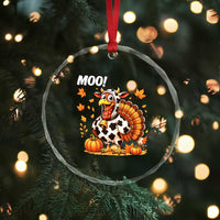 Funny Thanksgiving Crystal Glass Ornament Turkey Moo TS14