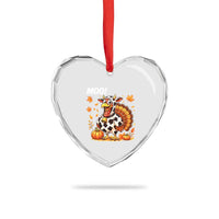 Funny Thanksgiving Heart Crystal Glass Ornament Turkey Moo - Wonder Print Shop