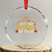Funny Thanksgiving Ice Hockey Gift Crystal Glass Ornament Lets Talk Turkey On The Ice TS12