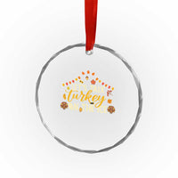 Funny Thanksgiving Ice Hockey Gift Crystal Glass Ornament Lets Talk Turkey On The Ice TS12