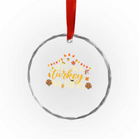 Funny Thanksgiving Ice Hockey Gift Crystal Glass Ornament Lets Talk Turkey On The Ice - Wonder Print Shop