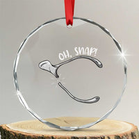 Funny Thanksgiving Oh Snap Crystal Glass Ornament Turkey Wishbone - Wonder Print Shop
