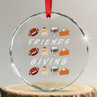 Funny Thanksgiving Thankful Friends Giving Party Crystal Glass Ornament TS11