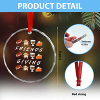 Funny Thanksgiving Thankful Friends Giving Party Crystal Glass Ornament TS11