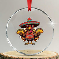Funny Thanksgiving Turkey Crystal Glass Ornament Taco Mexican Christmas - Wonder Print Shop