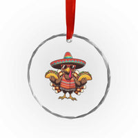 Funny Thanksgiving Turkey Crystal Glass Ornament Taco Mexican Christmas - Wonder Print Shop