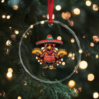 Funny Thanksgiving Turkey Crystal Glass Ornament Taco Mexican Christmas - Wonder Print Shop