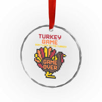 Funny Thanksgiving Turkey Crystal Glass Ornament Turkey Game Dont Look At The Turkey - Wonder Print Shop