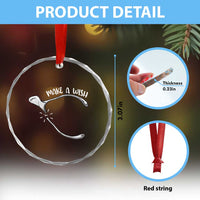 Funny Thanksgiving Turkey Wishbone Crystal Glass Ornament Make A Wish Chicken Turkey TS11