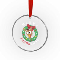 Funny Thanksgiving Xmas Crystal Glass Ornament Merry Thanksmas Turkey Reindeer Antler TS11