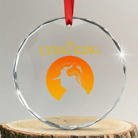 Funny The Lying King Long Nose Silhouette Crystal Glass Ornament Vintage Political Satire Statement Gift