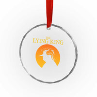 Funny The Lying King Long Nose Silhouette Crystal Glass Ornament Vintage Political Satire Statement Gift