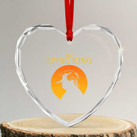 Funny The Lying King Long Nose Silhouette Heart Crystal Glass Ornament Vintage Political Satire Statement Gift