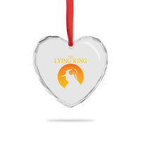 Funny The Lying King Long Nose Silhouette Heart Crystal Glass Ornament Vintage Political Satire Statement Gift