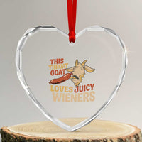 Funny This Throat Goat Loves Juicy Wieners Heart Crystal Glass Ornament Adult Jokes - Wonder Print Shop