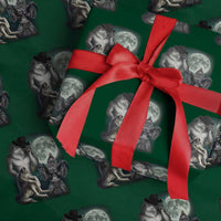 Funny Three Alpha Wolf Howling Moon Wrapping Paper Roll Weird Cringe Werewolf Meme - Wonder Print Shop