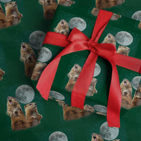 Funny Three Groundhog Meme Wrapping Paper Roll Woodchucks Under The Moon - Wonder Print Shop