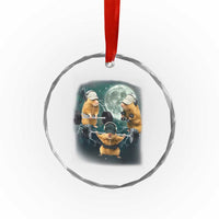 Funny Three Hamster Deadlift Gym Rat Moon Training Weightlifting Meme Crystal Glass Ornament - Wonder Print Shop