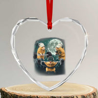 Funny Three Hamster Deadlift Gym Rat Moon Training Weightlifting Meme Heart Crystal Glass Ornament - Wonder Print Shop