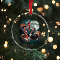 Funny Three Turkey Moon Crystal Glass Ornament Weird Cursed Thanksgiving Meme - Wonder Print Shop