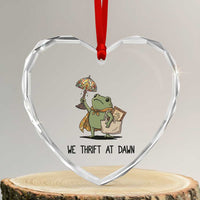 Funny Thrifting Frog Vintage Antique Hunter Heart Crystal Glass Ornament We Thrift At Dawn Humor