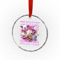 Funny Throat Goat Crystal Glass Ornament Swallows Juicy Wieners Inappropriate Adult TS10