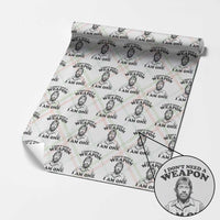 Funny Tough Guy Chuck Meme Wrapping Paper Roll I Dont Need a Weapon I Am One Retro Action Legend Parody