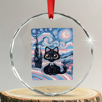 Funny Transgender Cat Starry Night Crystal Glass Ornament LGBTQ Pride Support Gift