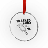 Funny Trashed Panda Crystal Glass Ornament Drunk Raccoon Meme Hot Mess - Wonder Print Shop