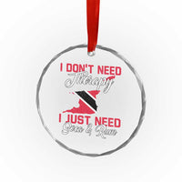 Funny Trini Crystal Glass Ornament Just Need Soca & Rum Trinidad and Tobago Flag TS10