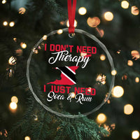 Funny Trini Crystal Glass Ornament Just Need Soca & Rum Trinidad and Tobago Flag TS10
