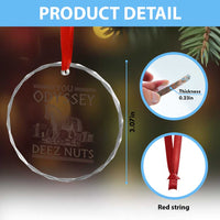 Funny Trojan Horse You Odyssey Deez Nuts Crystal Glass Ornament Offensive Adult Humor Greek Mythology Humor