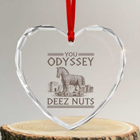 Funny Trojan Horse You Odyssey Deez Nuts Heart Crystal Glass Ornament Offensive Adult Humor Greek Mythology Humor