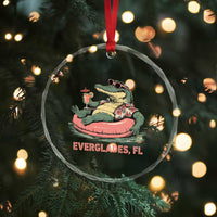 Funny Tropical Alligator Crystal Glass Ornament Everglades Florida FL Summer Vibe - Wonder Print Shop