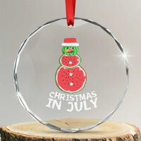 Funny Tropical Xmas Crystal Glass Ornament Watermelon Summer Snowman TS09
