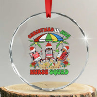 Funny Tropical Xmas Nurse Squad Crystal Glass Ornament TS09