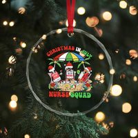 Funny Tropical Xmas Nurse Squad Crystal Glass Ornament TS09