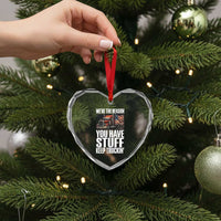 Funny Truck Driver Heart Crystal Glass Ornament We Are The Reason You Have Stuff Keep Truckin - Wonder Print Shop