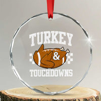 Funny Turkey And Touchdowns Crystal Glass Ornament Thanksgiving American Football TS11