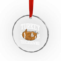 Funny Turkey And Touchdowns Crystal Glass Ornament Thanksgiving American Football TS11
