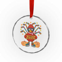Funny Turkey Ice Hockey Gift Crystal Glass Ornament Thankful For Hockey - Wonder Print Shop