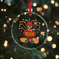 Funny Turkey Ice Hockey Gift Crystal Glass Ornament Thankful For Hockey - Wonder Print Shop