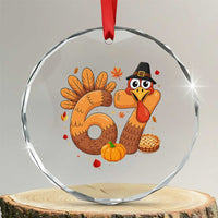 Funny Turkey Six And Seven Meme Crystal Glass Ornament Thanksgiving Gift - Wonder Print Shop